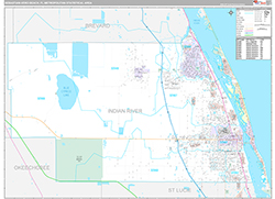 Sebastian-Vero Beach Metro Area Wall Map Premium Style 2026